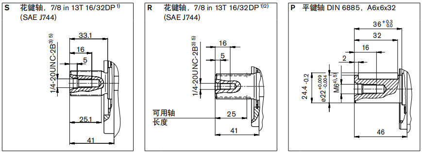 A10VSO力士乐变量柱塞泵-传动轴